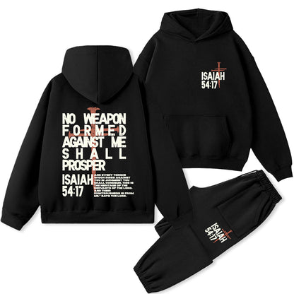 No Weapon Christian Premium Fleece Hoodie Set