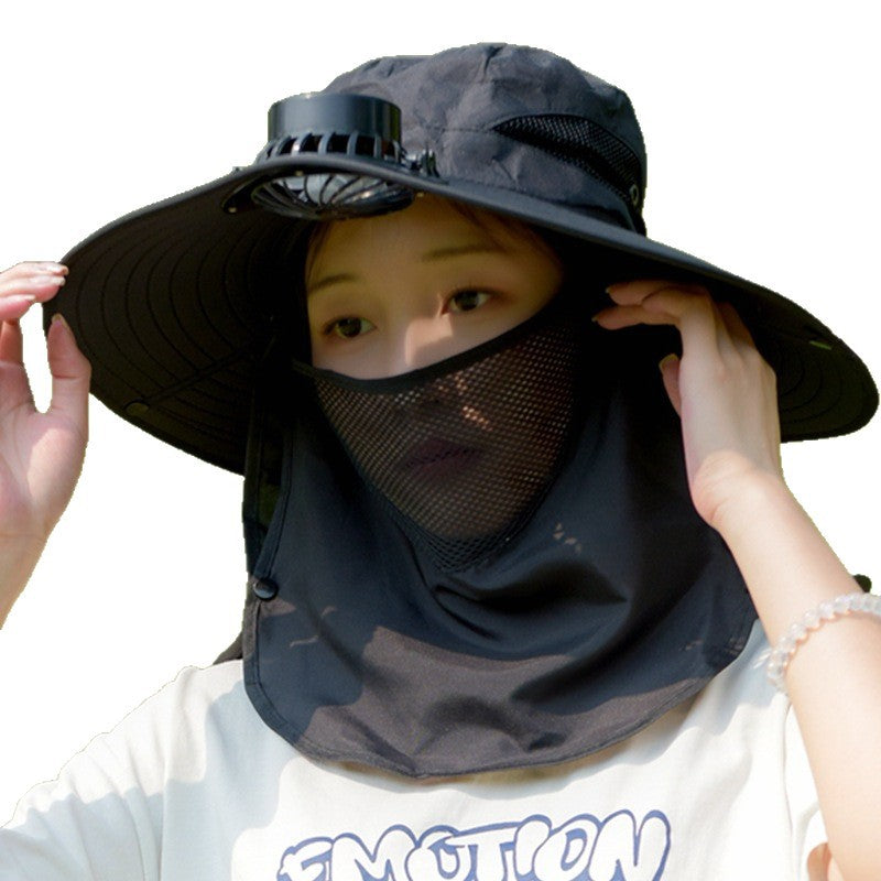 USB Rechargeable Sun Protection Hat with Cooling Fan