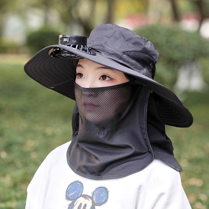 USB Rechargeable Sun Protection Hat with Cooling Fan