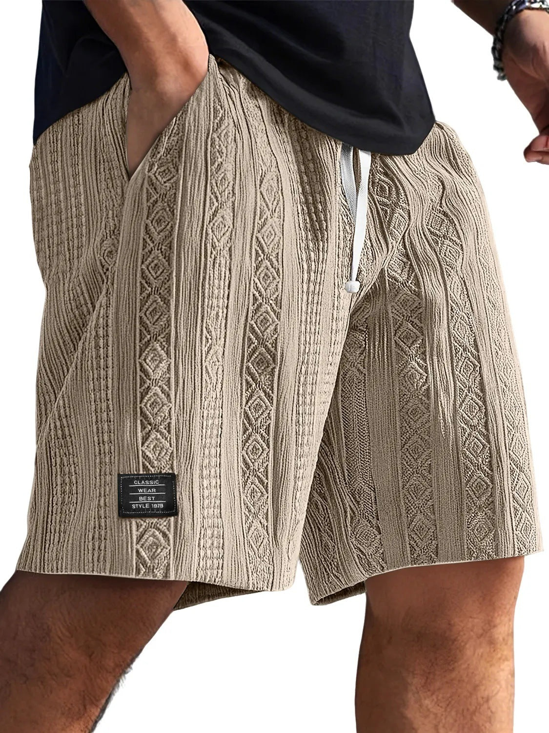 Men's Jacquard Straight-Leg Casual Shorts