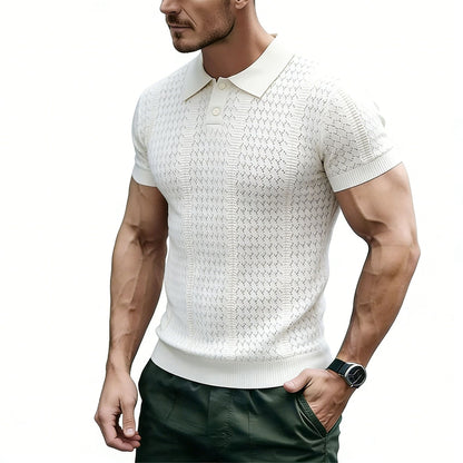 Men's Textured Knit Polo Shirt