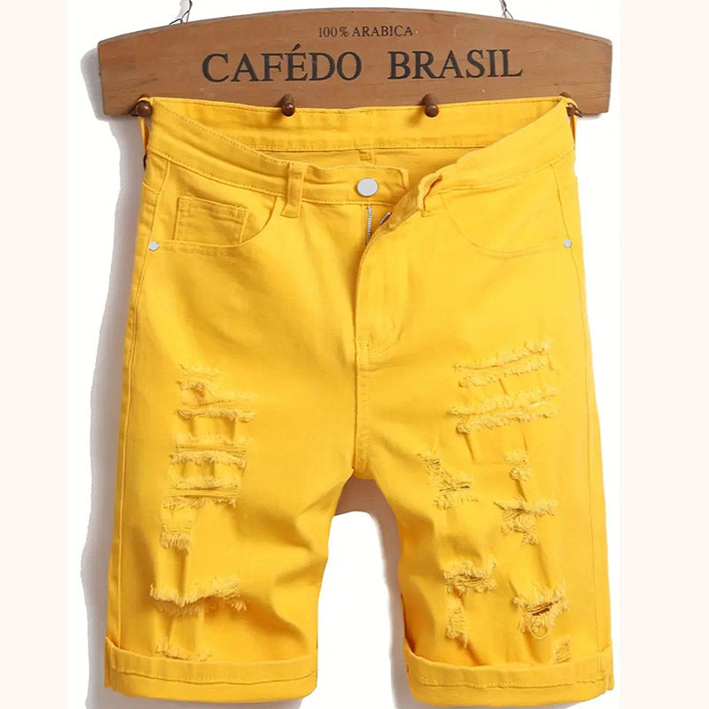 Men’s Ripped Denim Shorts