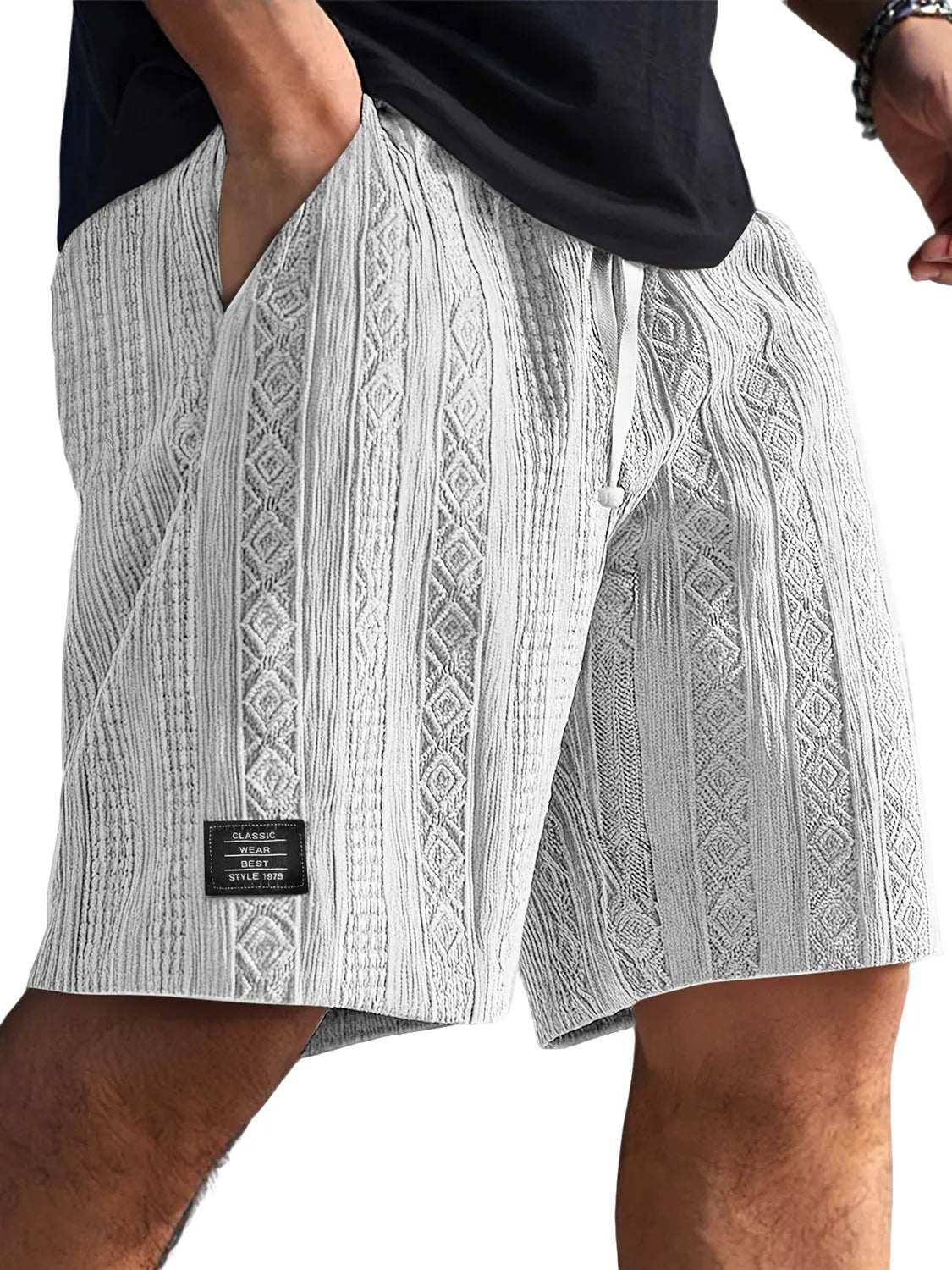 Men's Jacquard Straight-Leg Casual Shorts