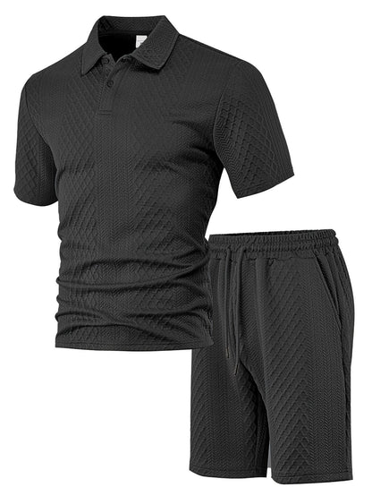 Trendy Textured Polo Shorts Outfit