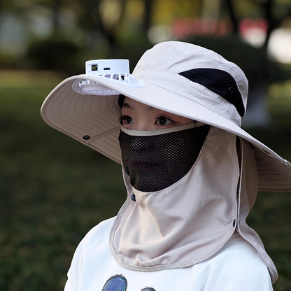 USB Rechargeable Sun Protection Hat with Cooling Fan