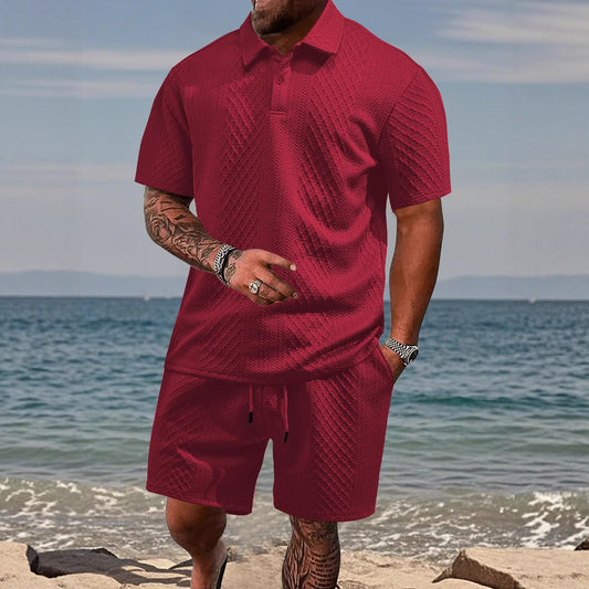 Trendy Textured Polo Shorts Outfit