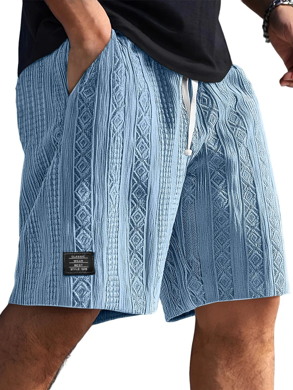 Men's Jacquard Straight-Leg Casual Shorts