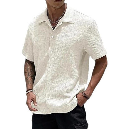 Men's Oversized Textured Button Shirt