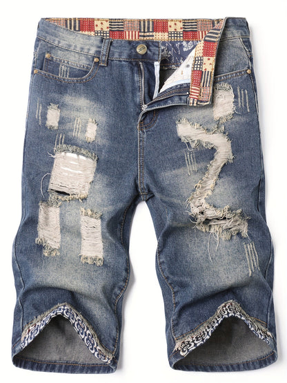 Men’s Ripped Denim Shorts