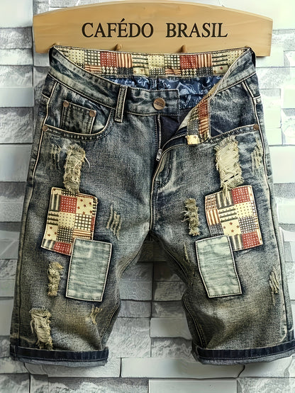 Men’s Ripped Denim Shorts