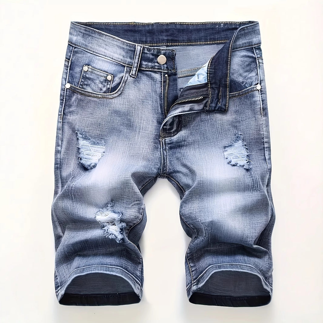 Men’s Ripped Denim Shorts