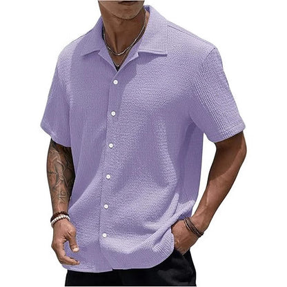 Men's Oversized Textured Button Shirt