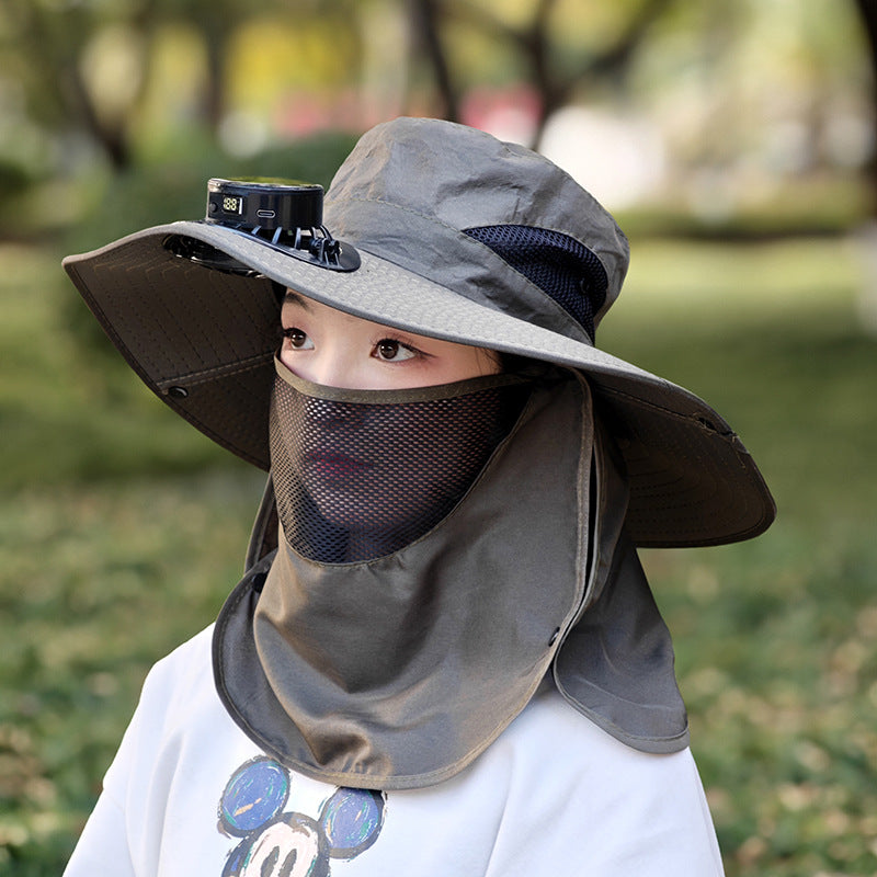 USB Rechargeable Sun Protection Hat with Cooling Fan
