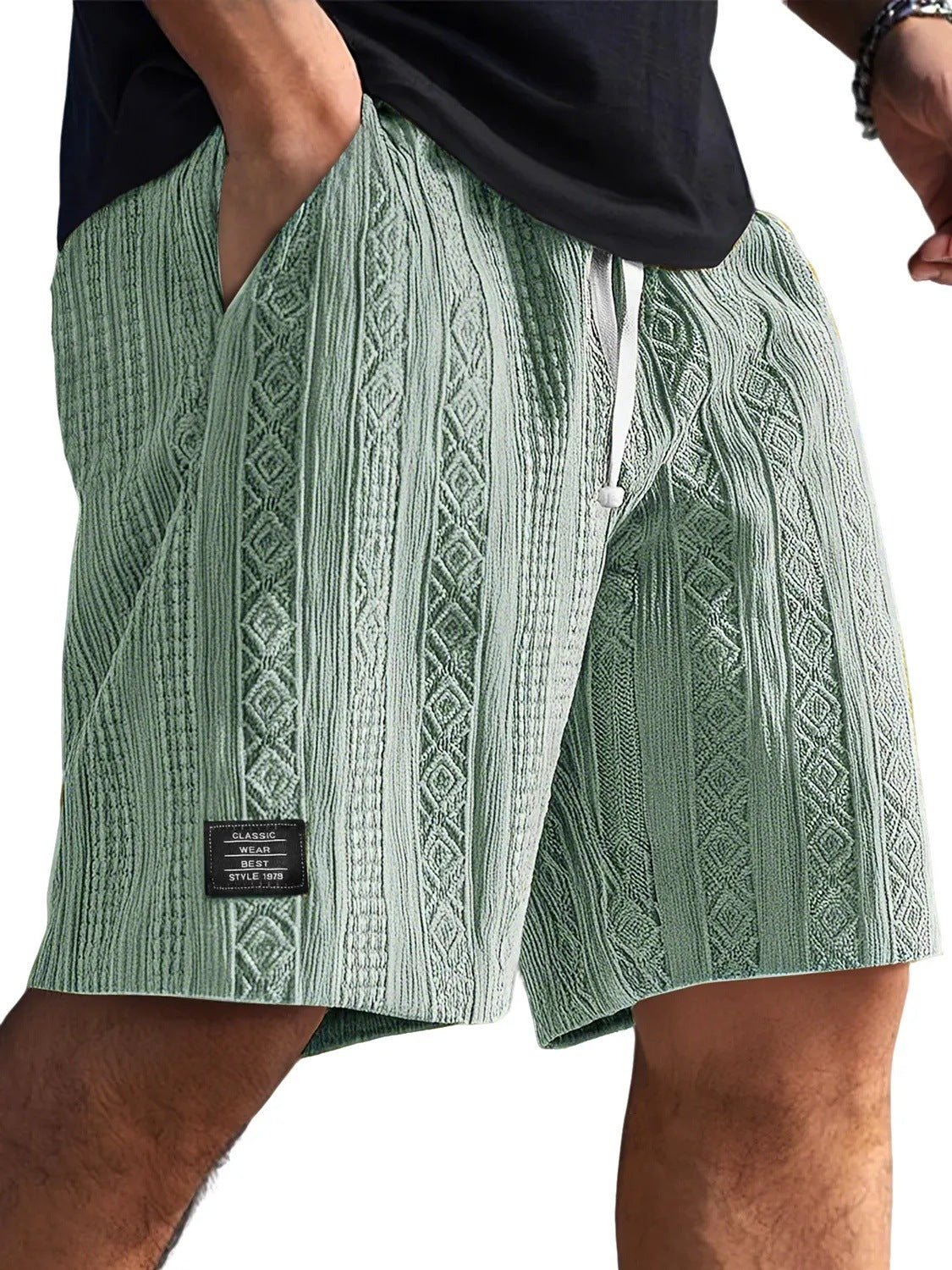 Men's Jacquard Straight-Leg Casual Shorts