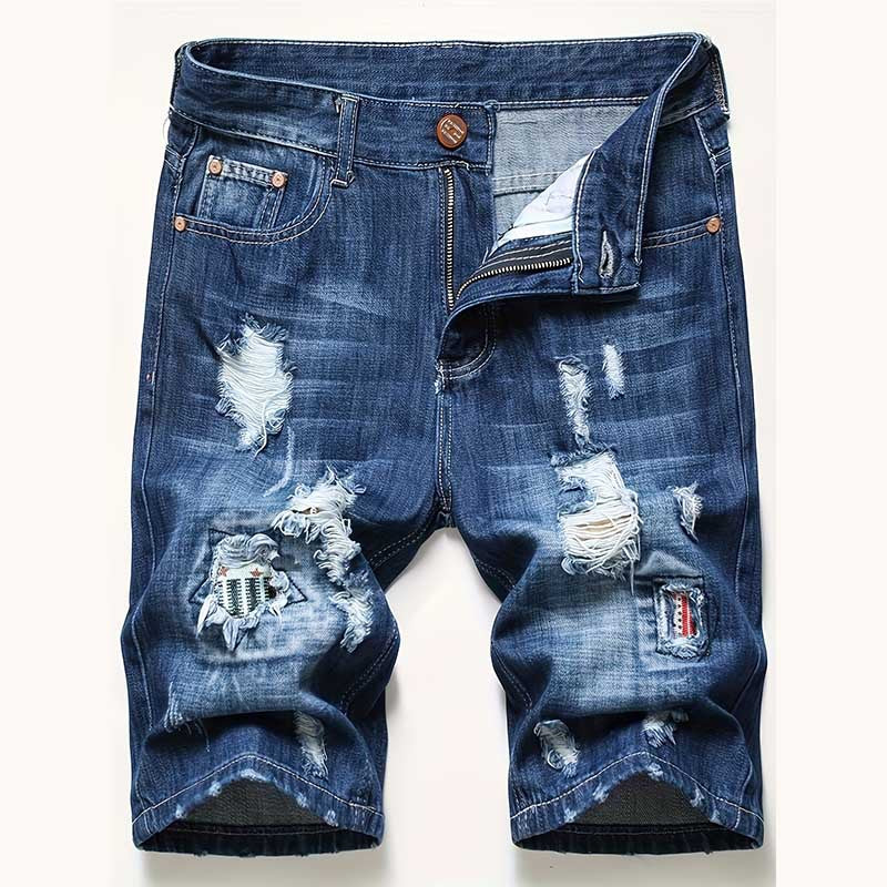 Men’s Ripped Denim Shorts