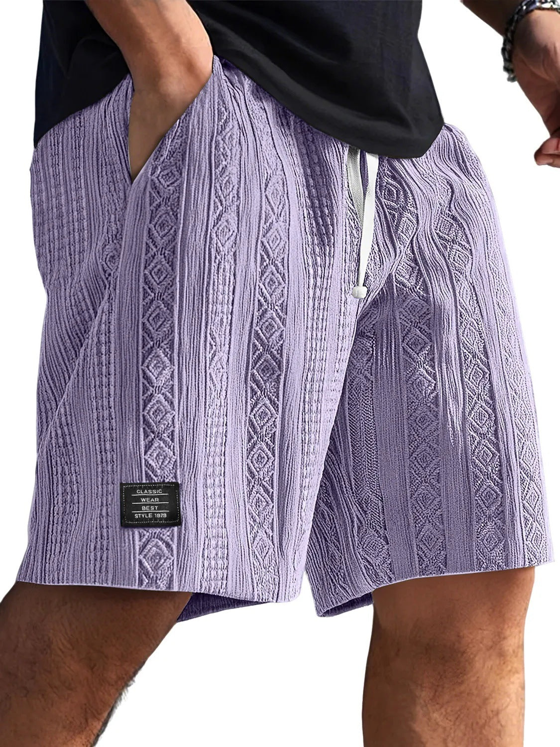 Men's Jacquard Straight-Leg Casual Shorts