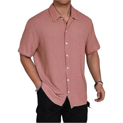 Men's Oversized Textured Button Shirt