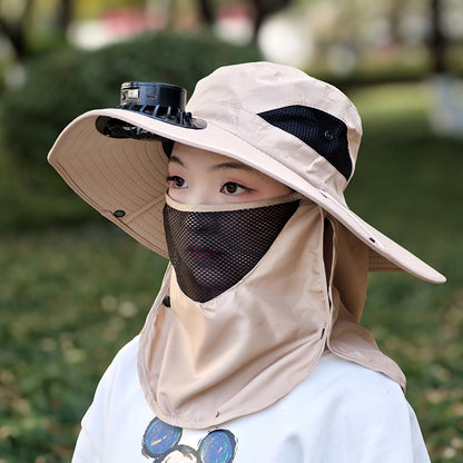 USB Rechargeable Sun Protection Hat with Cooling Fan