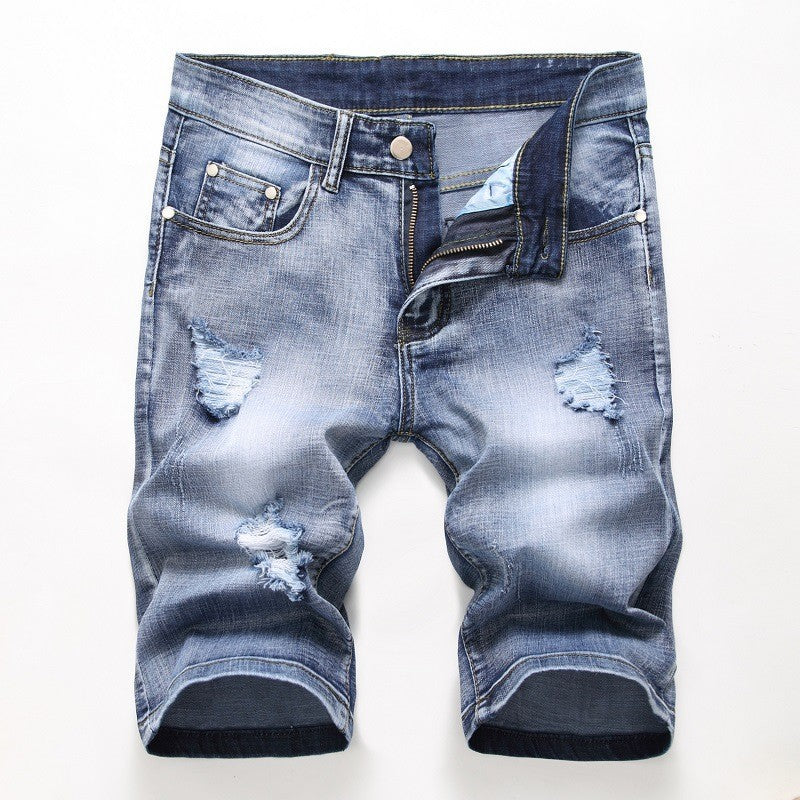 Men’s Ripped Denim Shorts
