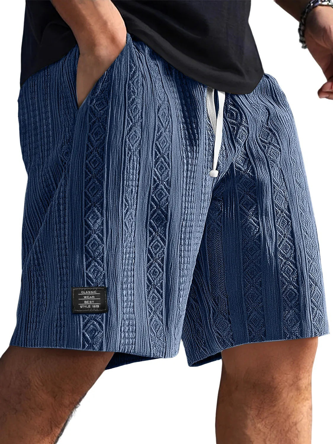 Men's Jacquard Straight-Leg Casual Shorts