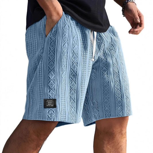 Men's Jacquard Straight-Leg Casual Shorts