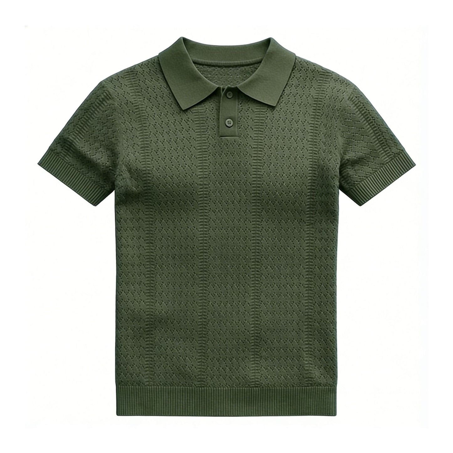 Men's Textured Knit Polo Shirt