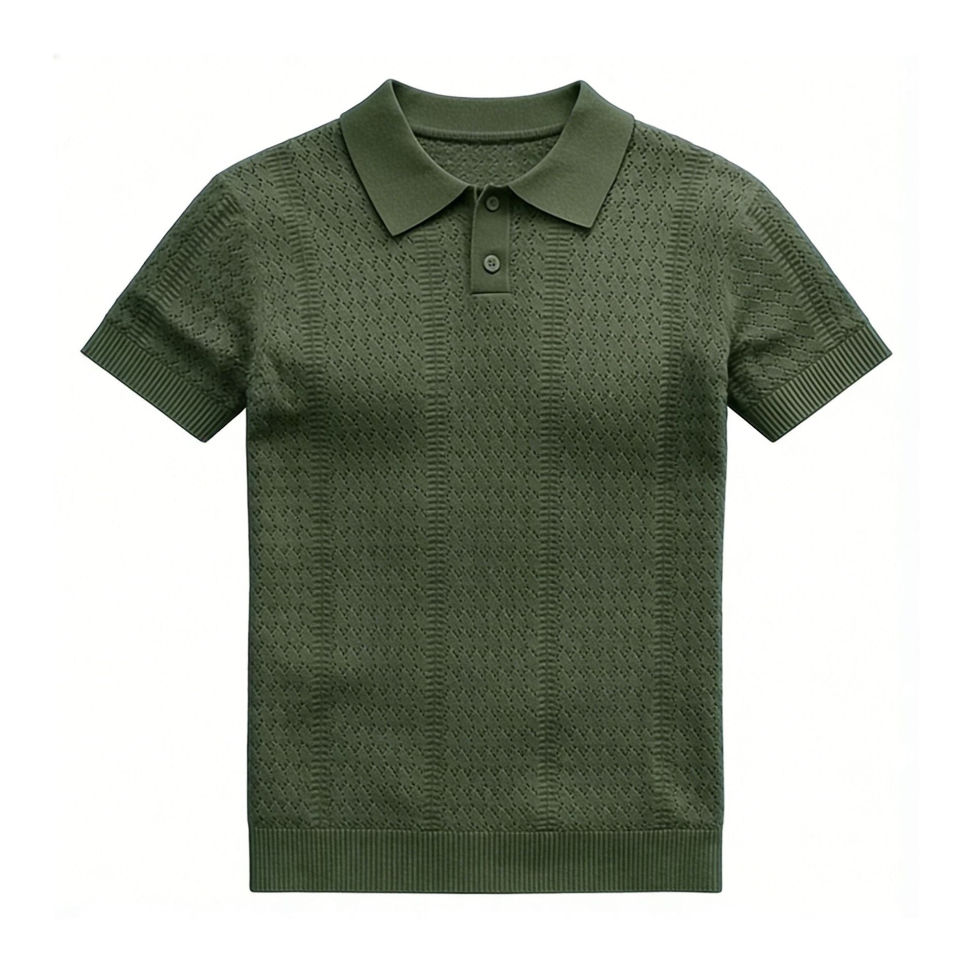 Men's Textured Knit Polo Shirt