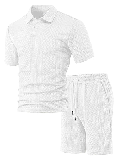 Trendy Textured Polo Shorts Outfit