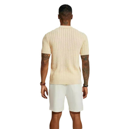Breathable Hollow Knit Polo Shirt