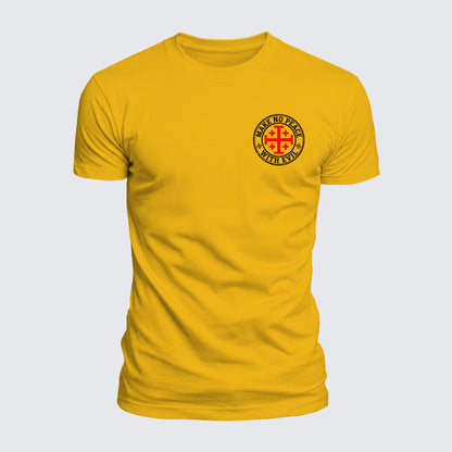 Luxe Mercerized Cotton Tee - Make No Peace with Evil Knight Templar Jerusalem Cross