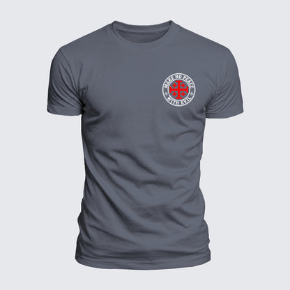 Luxe Mercerized Cotton Tee - Make No Peace with Evil Knight Templar Jerusalem Cross