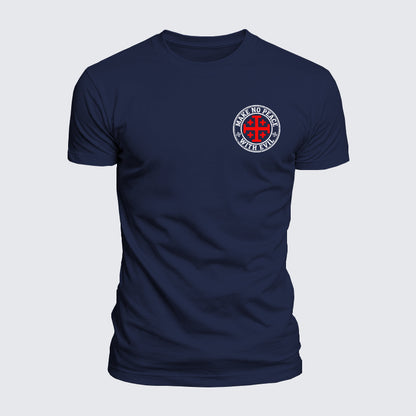Luxe Mercerized Cotton Tee - Make No Peace with Evil Knight Templar Jerusalem Cross