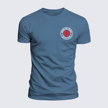 Luxe Mercerized Cotton Tee - Make No Peace with Evil Knight Templar Jerusalem Cross