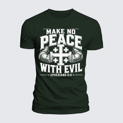Luxe Mercerized Cotton Tee - Make No Peace with Evil