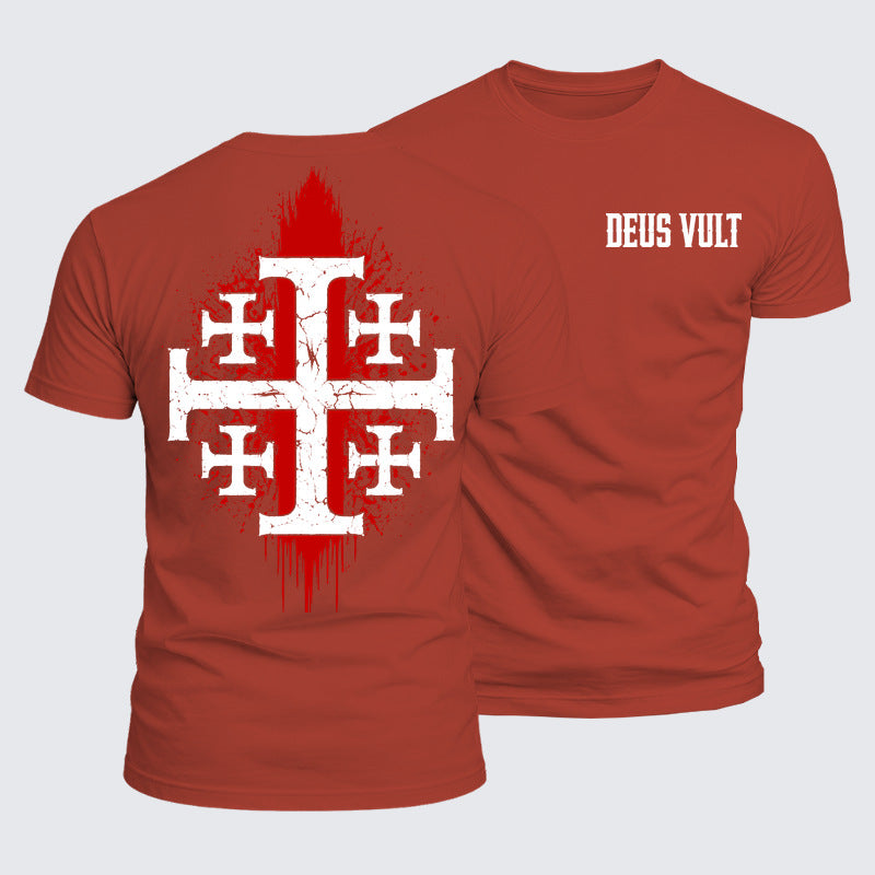 Luxe Mercerized Cotton Tee - Deus Vult: God Wills It