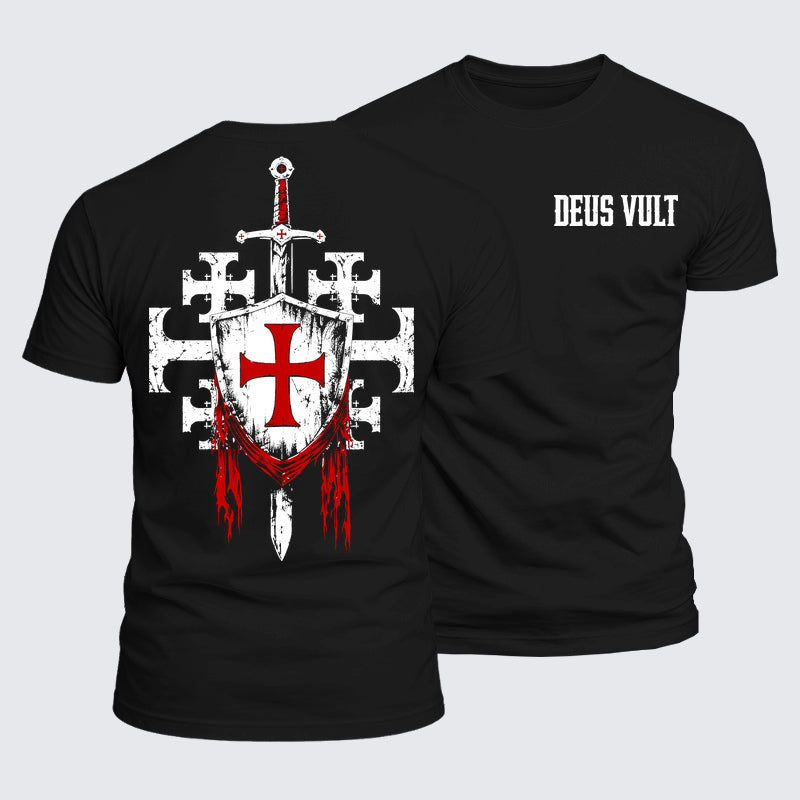 Luxe Mercerized Cotton Tee - Deus Vult: God Wills It