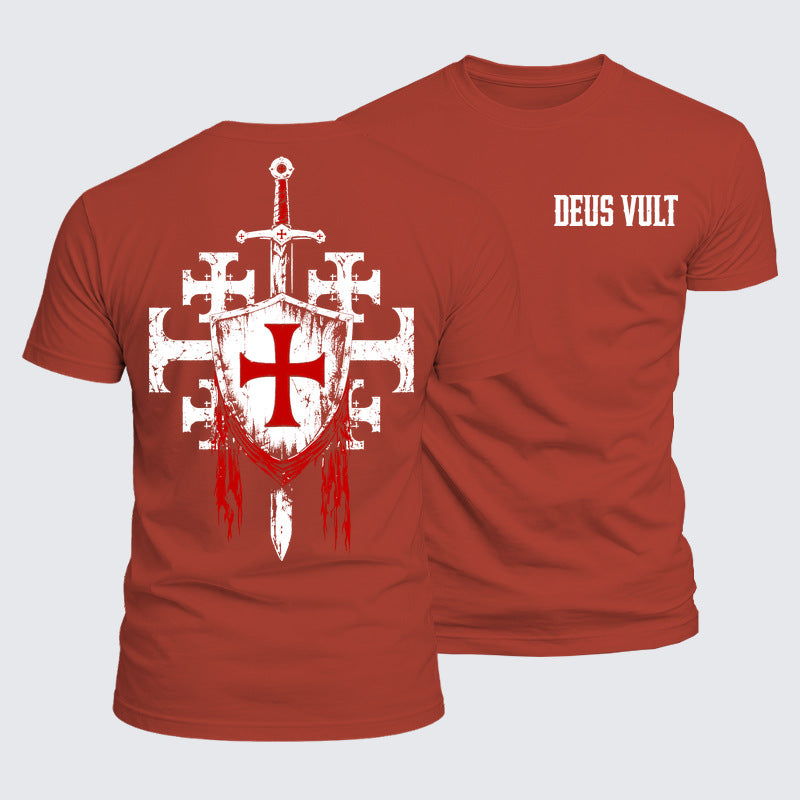 Luxe Mercerized Cotton Tee - Deus Vult: God Wills It