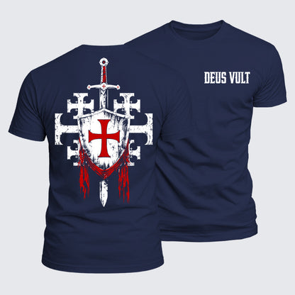 Luxe Mercerized Cotton Tee - Deus Vult: God Wills It