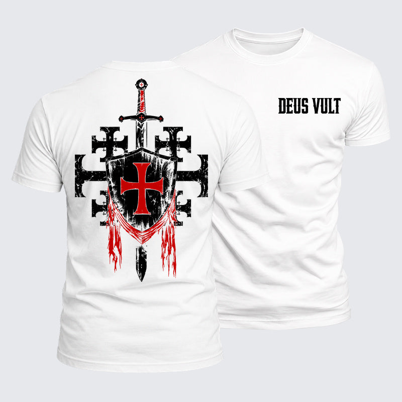 Luxe Mercerized Cotton Tee - Deus Vult: God Wills It