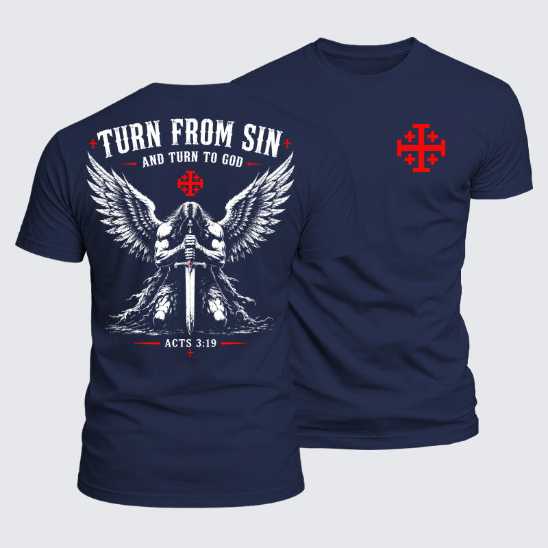Luxe Mercerized Cotton Tee - Turn From Sin And Turn To God
