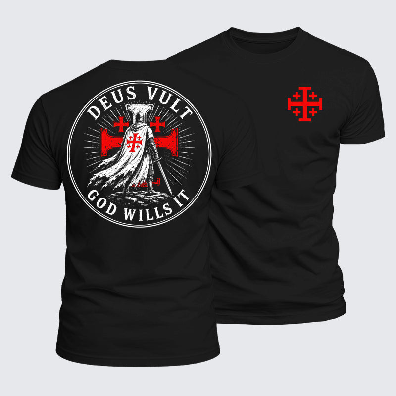 Luxe Mercerized Cotton Tee - Knights Templar Deus Vult