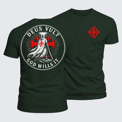 Luxe Mercerized Cotton Tee - Knights Templar Deus Vult
