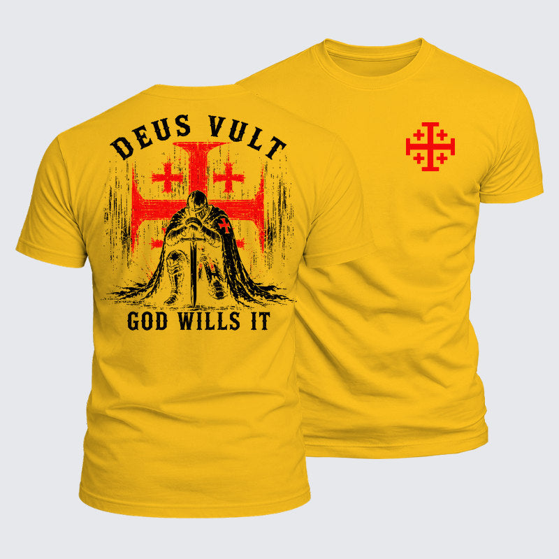 Luxe Mercerized Cotton Tee - Knights Templar Deus Vult