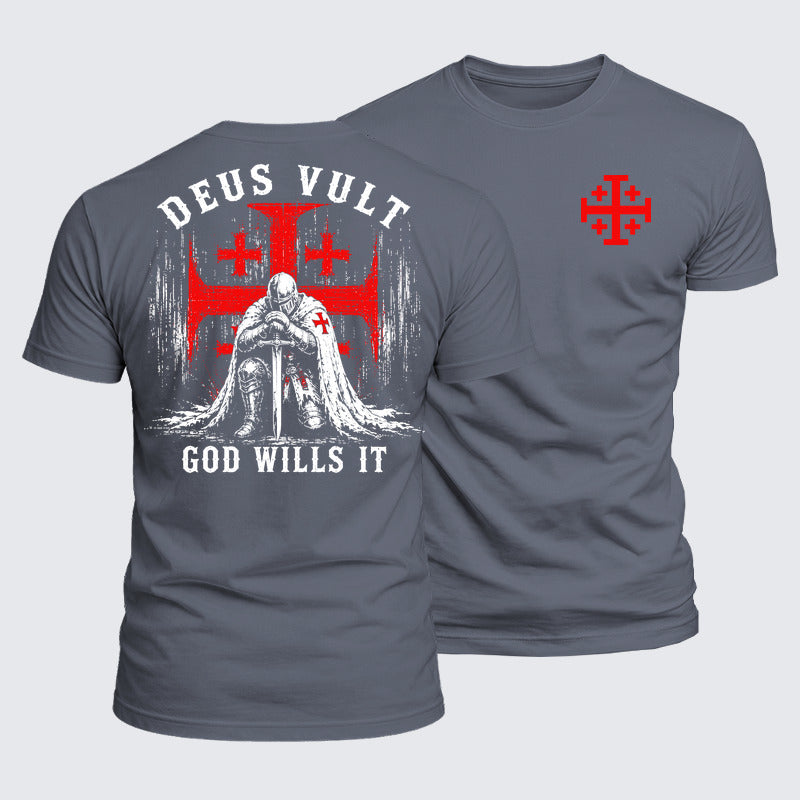 Luxe Mercerized Cotton Tee - Knights Templar Deus Vult