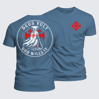 Luxe Mercerized Cotton Tee - Knights Templar Deus Vult