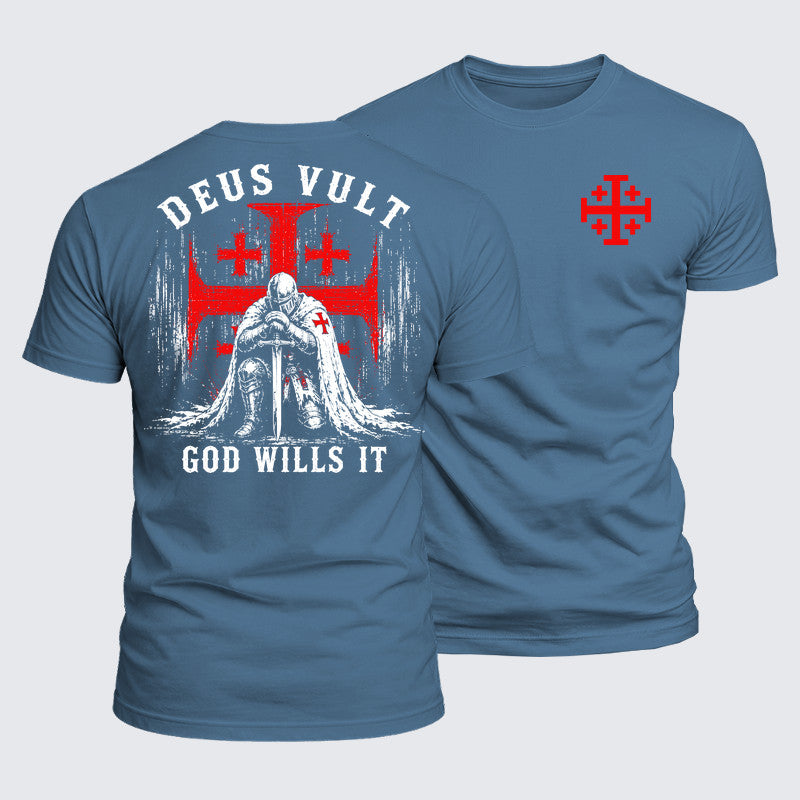 Luxe Mercerized Cotton Tee - Knights Templar Deus Vult