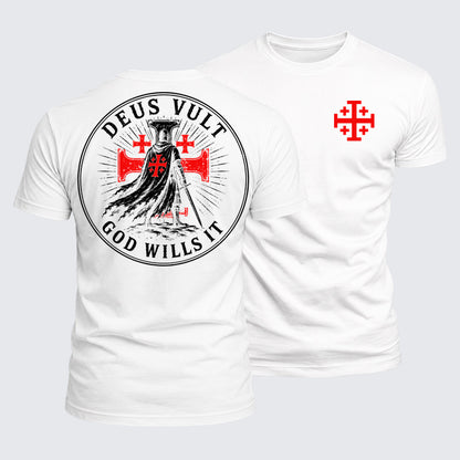 Luxe Mercerized Cotton Tee - Knights Templar Deus Vult