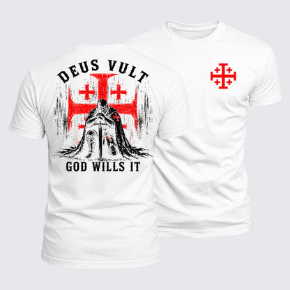 Luxe Mercerized Cotton Tee - Knights Templar Deus Vult