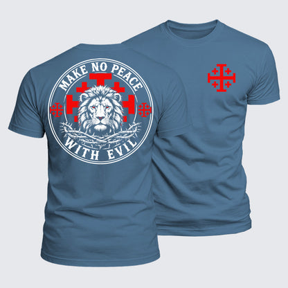 Luxe Mercerized Cotton Tee - Make No Peace with Evil  Jerusalem Cross