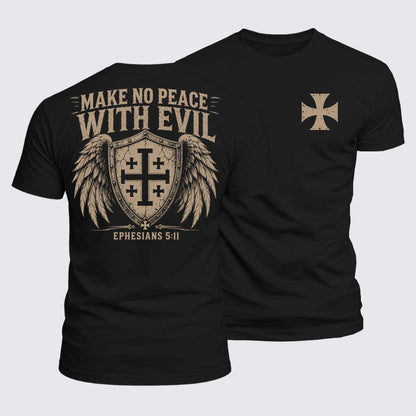 Luxe Mercerized Cotton Tee - Make No Peace with Evil